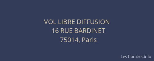 VOL LIBRE DIFFUSION
