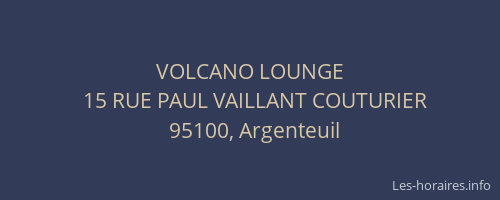 VOLCANO LOUNGE