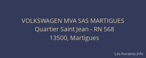 VOLKSWAGEN MVA SAS MARTIGUES
