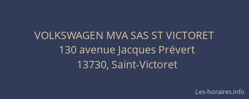 VOLKSWAGEN MVA SAS ST VICTORET