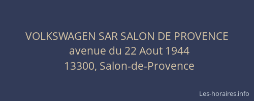VOLKSWAGEN SAR SALON DE PROVENCE