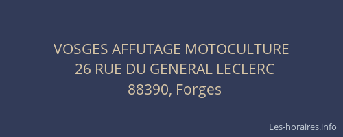 VOSGES AFFUTAGE MOTOCULTURE