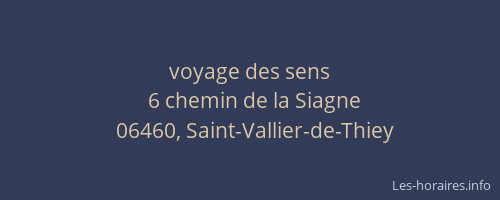 voyage des sens
