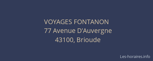 VOYAGES FONTANON