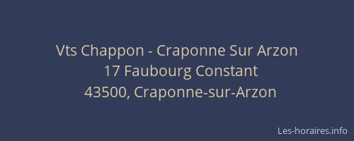 Vts Chappon - Craponne Sur Arzon