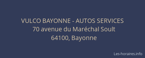 VULCO BAYONNE - AUTOS SERVICES