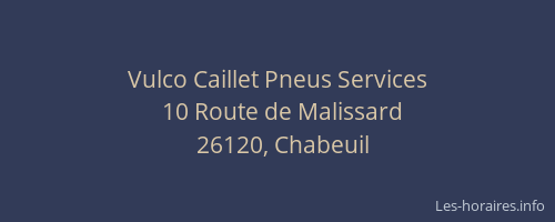 Vulco Caillet Pneus Services