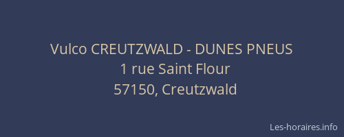 Vulco CREUTZWALD - DUNES PNEUS