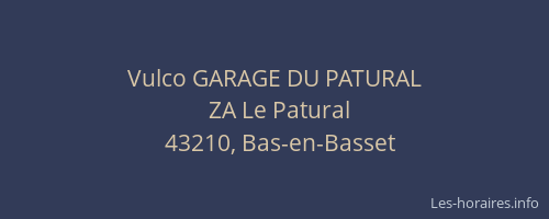 Vulco GARAGE DU PATURAL