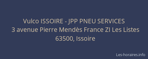 Vulco ISSOIRE - JPP PNEU SERVICES