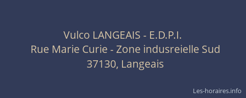 Vulco LANGEAIS - E.D.P.I.