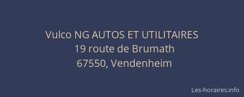 Vulco NG AUTOS ET UTILITAIRES