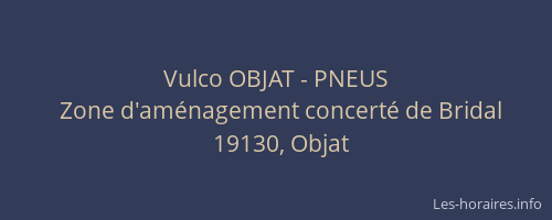 Vulco OBJAT - PNEUS