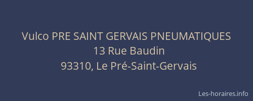 Vulco PRE SAINT GERVAIS PNEUMATIQUES
