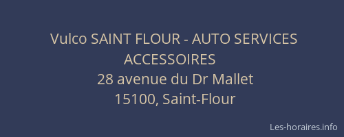 Vulco SAINT FLOUR - AUTO SERVICES ACCESSOIRES