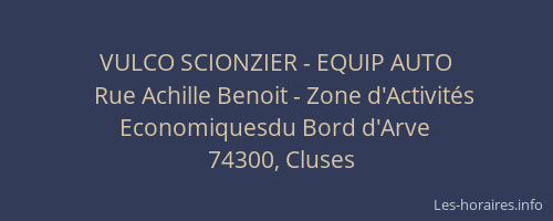 VULCO SCIONZIER - EQUIP AUTO