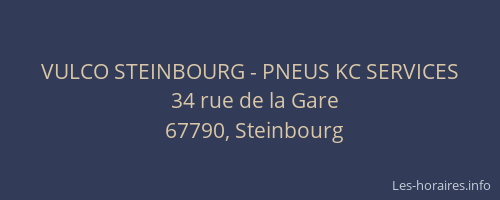 VULCO STEINBOURG - PNEUS KC SERVICES