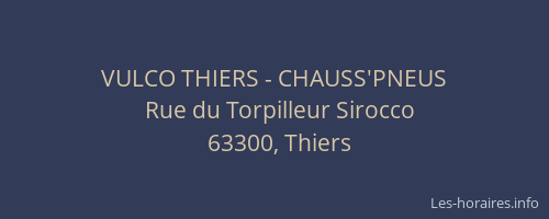 VULCO THIERS - CHAUSS'PNEUS