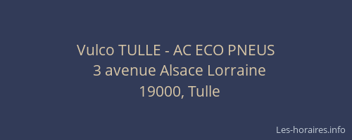 Vulco TULLE - AC ECO PNEUS