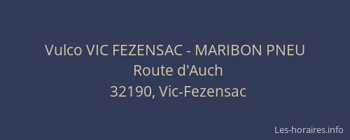 Vulco VIC FEZENSAC - MARIBON PNEU