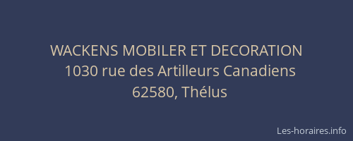WACKENS MOBILER ET DECORATION