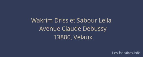 Wakrim Driss et Sabour Leila