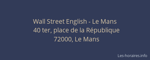 Wall Street English - Le Mans