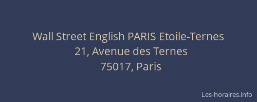 Wall Street English PARIS Etoile-Ternes