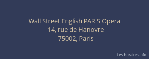 Wall Street English PARIS Opera