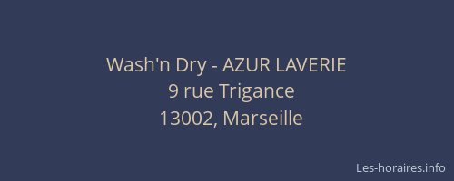 Wash'n Dry - AZUR LAVERIE