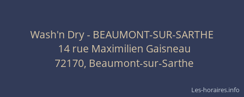 Wash'n Dry - BEAUMONT-SUR-SARTHE