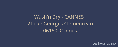 Wash'n Dry - CANNES