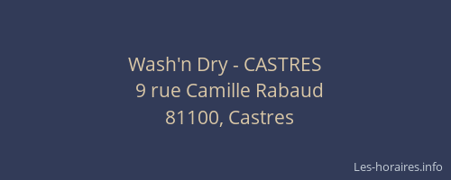 Wash'n Dry - CASTRES
