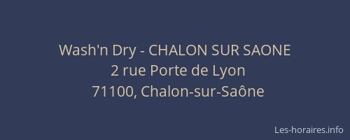 Wash'n Dry - CHALON SUR SAONE