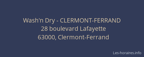 Wash'n Dry - CLERMONT-FERRAND