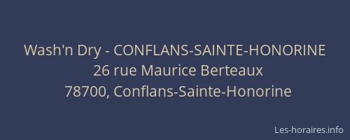 Wash'n Dry - CONFLANS-SAINTE-HONORINE