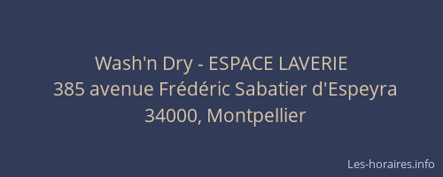 Wash'n Dry - ESPACE LAVERIE