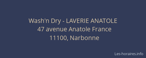 Wash'n Dry - LAVERIE ANATOLE
