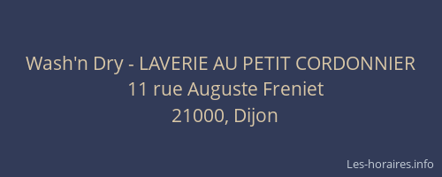 Wash'n Dry - LAVERIE AU PETIT CORDONNIER