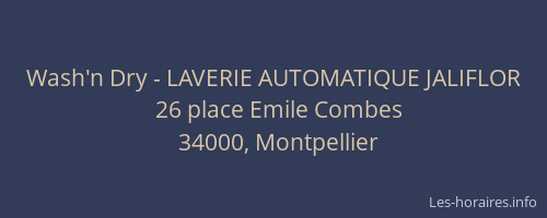 Wash'n Dry - LAVERIE AUTOMATIQUE JALIFLOR
