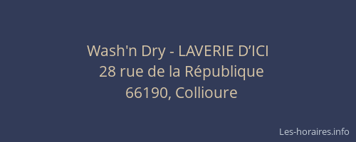 Wash'n Dry - LAVERIE D’ICI