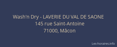 Wash'n Dry - LAVERIE DU VAL DE SAONE