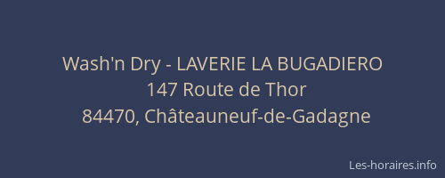 Wash'n Dry - LAVERIE LA BUGADIERO