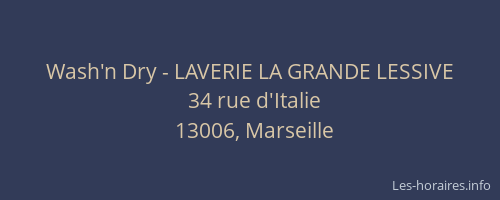 Wash'n Dry - LAVERIE LA GRANDE LESSIVE