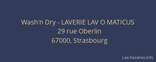 Wash'n Dry - LAVERIE LAV O MATICUS