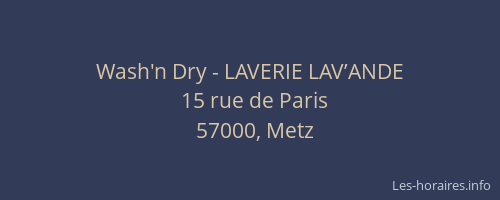 Wash'n Dry - LAVERIE LAV’ANDE