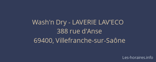 Wash'n Dry - LAVERIE LAV’ECO