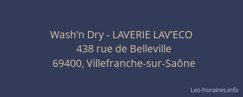 Wash'n Dry - LAVERIE LAV’ECO