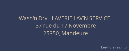 Wash'n Dry - LAVERIE LAV’N SERVICE
