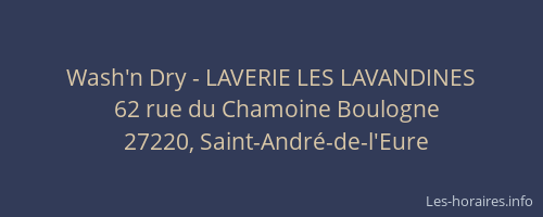Wash'n Dry - LAVERIE LES LAVANDINES